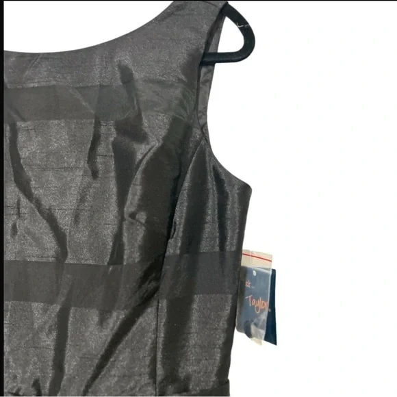 NWT Taylor Sleeveless Organza Little Black Cocktail Dress Sz 6 - Picture 7 of 13